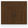 Mueble bajo de cocina Kalmar madera ingeniería de roble marrón 4