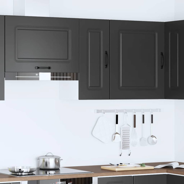 Armario de pared para cocina Kalmar madera de ingeniería negra M 3