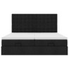 Estructura de cama otomana con colchones tela negra 160x200 cm 5