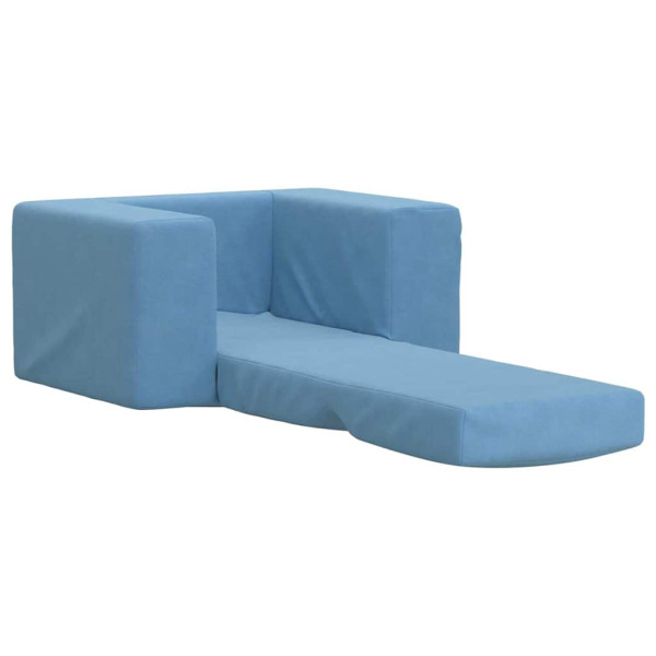 Sofá cama infantil felpa suave azul M 4
