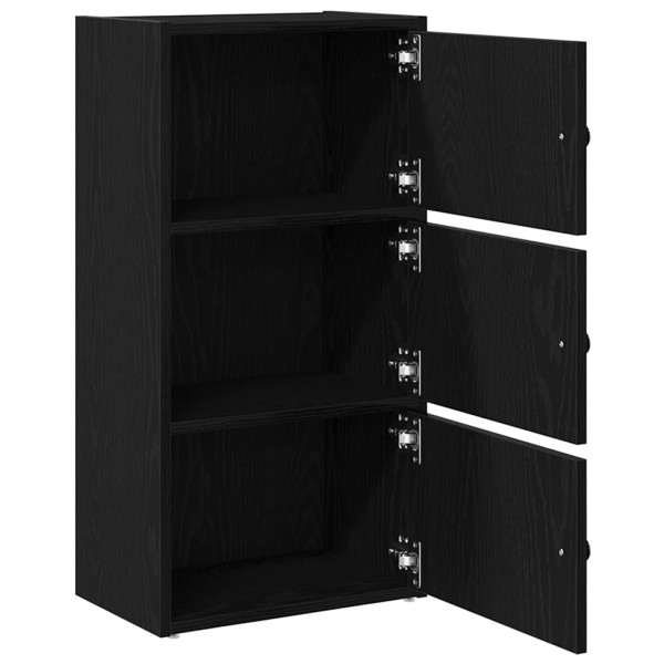 Librería de madera contrachapada roble negro 40x24x77 cm M 5