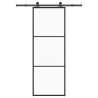 Puerta corredera con set herrajes vidrio ESG aluminio 76x205 cm 1