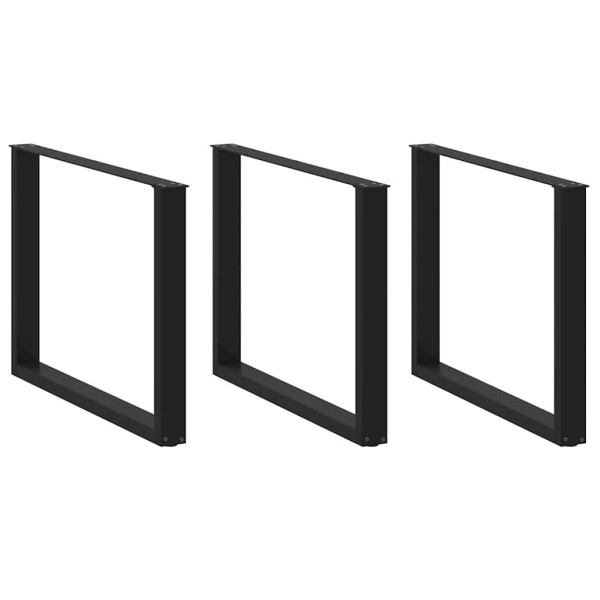 Patas mesa centro forma de U 2 uds acero negro 100x(72-73) cm D