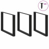 Pés para mesa de jantar em formato de U. 3 peças. preto. 100x(72-73) cm. aço 3