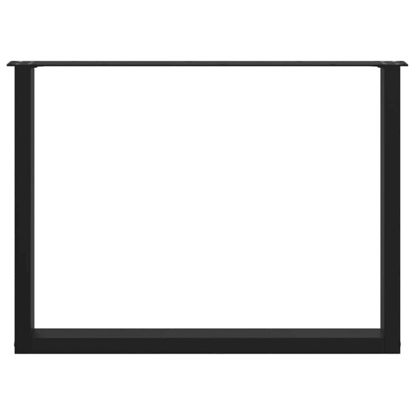 Patas mesa centro forma de U 2 uds acero negro 100x(72-73) cm M 5