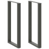 Pernas de mesa de centro em U 2 peças aço antracite 60x(110-111) cm 1