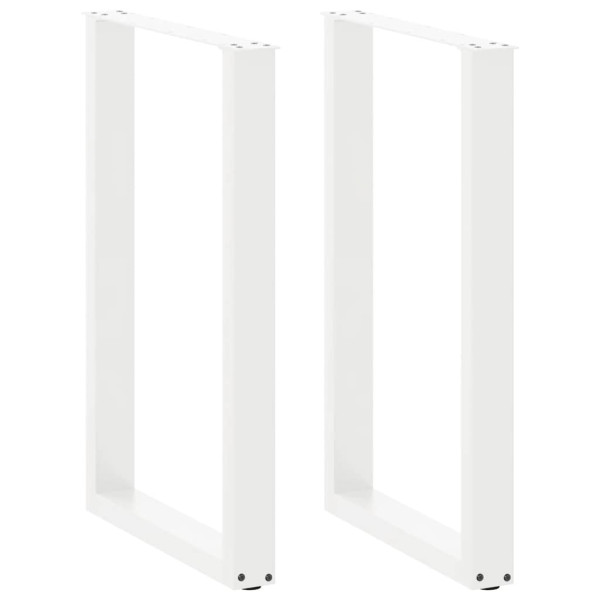 Patas de mesa de centro forma U 2uds acero blanco 60x(90-91) cm D