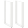 Patas de mesa de centro forma U 2uds acero blanco 60x(90-91) cm 1