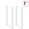 Pernas de mesa de centro em formato de U 2 peças aço branco 60x(90-91) cm 3