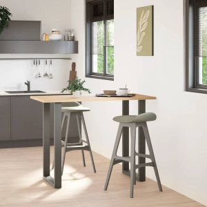 Patas mesa centro forma U 2uds acero antracita 60x(100-101)cm H