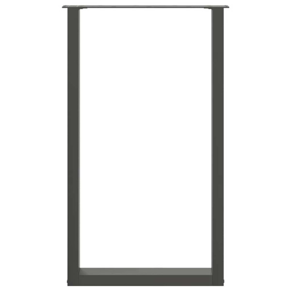 Pernas de mesa de centro em forma de U 2 peças aço antracite 60x(100-101)cm M 5