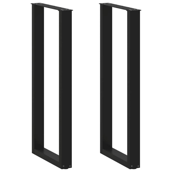 Patas de mesa de centro forma U 2uds acero negro 50x(110-111)cm D