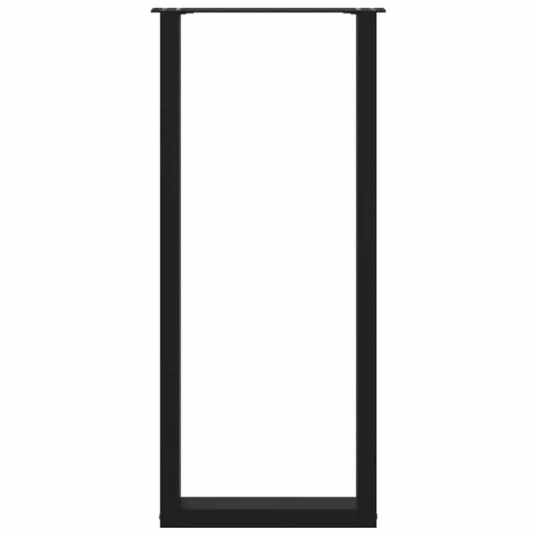Pernas de mesa de centro em formato de U 2 peças aço preto 50x(110-111)cm M 5