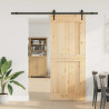 Puerta corredera con herrajes madera maciza de pino 95x210 cm 2