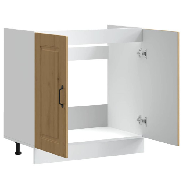 Mueble bajo para fregadero Kalmar roble artesanal 80x46x81.5 cm M 5