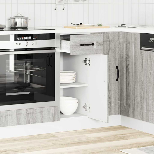 Mueble bajo de cocina Kalmar gris sonoma madera de ingeniería M 3
