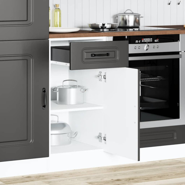 Mueble bajo de cocina Kalmar madera de ingeniería negra M 3