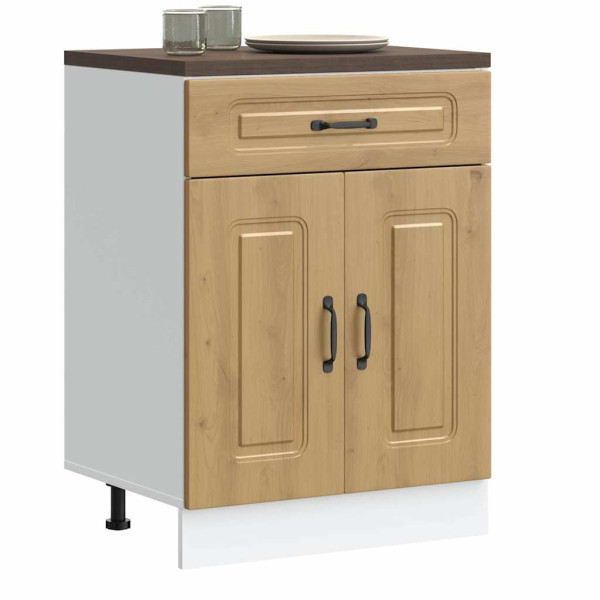 Mueble bajo de cocina Kalmar roble artesanal madera ingeniería D