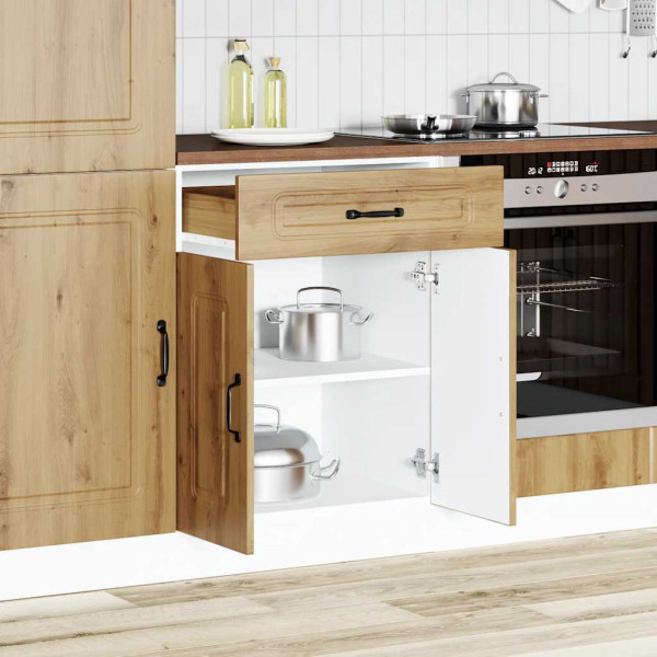 Mueble bajo de cocina Kalmar roble artesanal madera ingeniería M 3