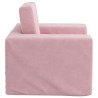 Sofá-cama infantil de pelúcia rosa 5