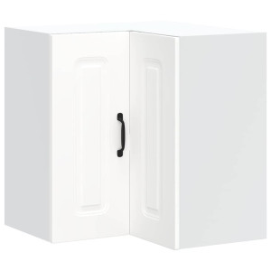 Armário de canto de parede da cozinha derivados madeira branco H