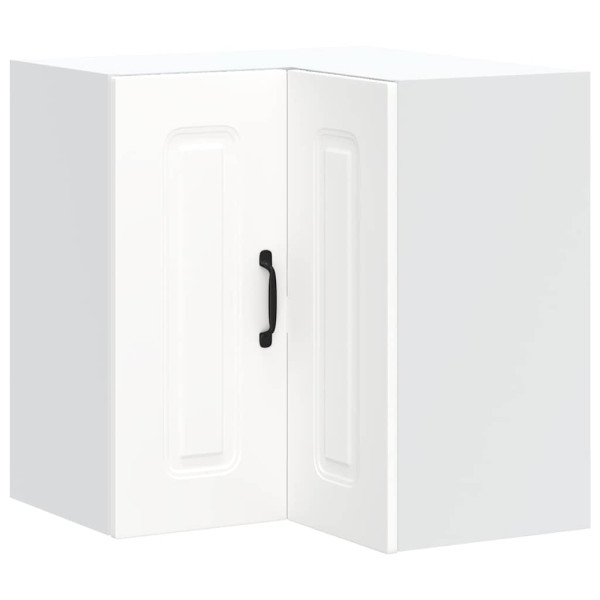 Armário de canto de parede da cozinha derivados madeira branco M 2