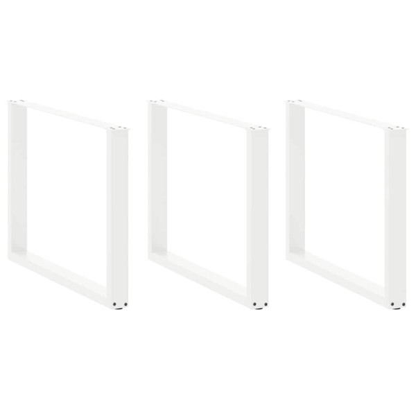 Patas mesa centro forma de U 2 uds acero blanco 100x(72-73) cm D