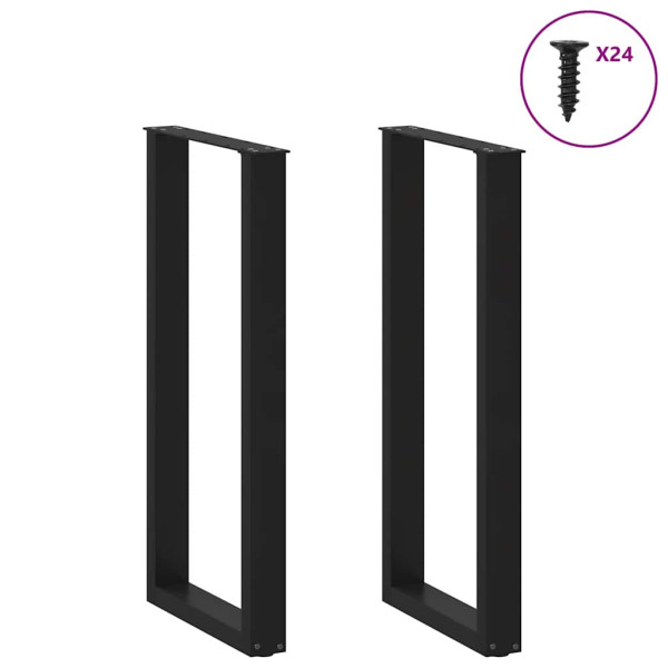 Patas de mesa de centro forma U 2uds acero negro 50x(100-101)cm M 3