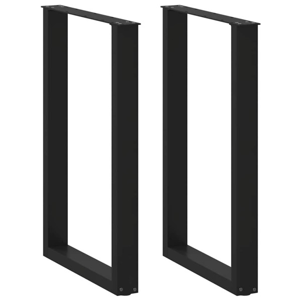 Patas de mesa de centro forma U 2uds acero negro 60x(90-91) cm D