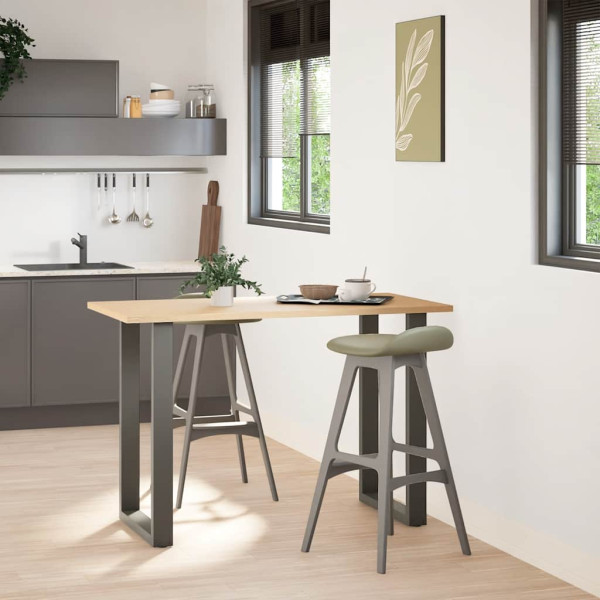 Patas de mesa centro forma U 2uds acero antracita 60x(90-91) cm M 2