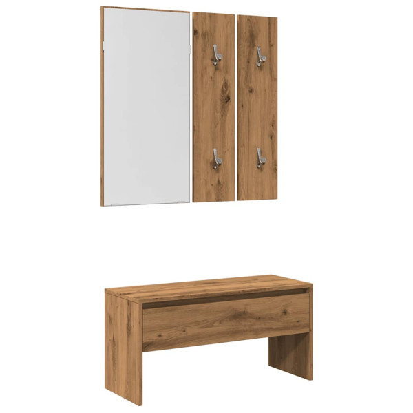 Set de muebles recibidor madera contrachapada roble artesanal D