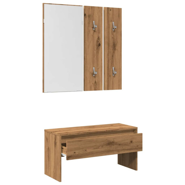 Set de muebles recibidor madera contrachapada roble artesanal M 4