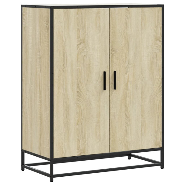 Zapatero de madera y metal roble Sonoma 75x38x97.5 cm M 2
