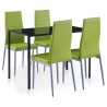 Conjunto de mesa y sillas de comedor 5 piezas verde 1