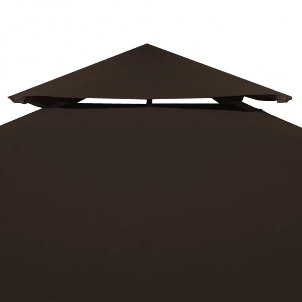 Cobertura gazebo c/ 2 camadas 310 g/m² 3x3 m castanho M 5