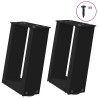 Patas de mesa de centro forma U 2uds acero negro 30x(30-31) cm 1