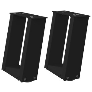 Pés para mesa de centro em formato de U. 2 peças. preto. 30x(30-31) cm. aço H