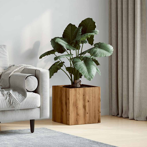 Jardinera de madera contrachapada roble artesanal 40x40x40 cm M 3