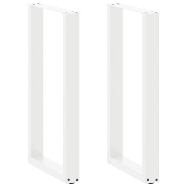 Patas de mesa de centro forma U 2uds acero blanco 50x(90-91) cm D