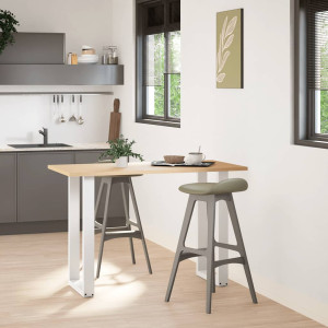 Patas de mesa de centro forma U 2uds acero blanco 50x(90-91) cm H