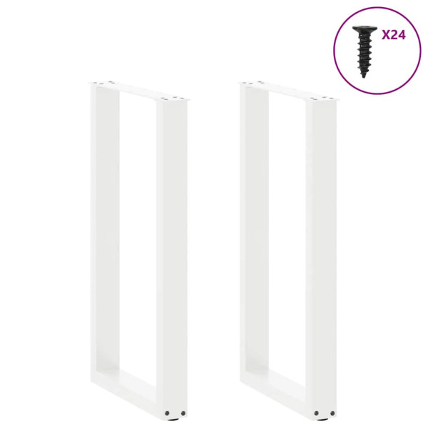 Patas de mesa de centro forma U 2uds acero blanco 50x(90-91) cm M 3