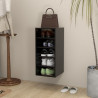 Mueble zapatero de madera contrachapada negro 31.5x35x70 cm 1