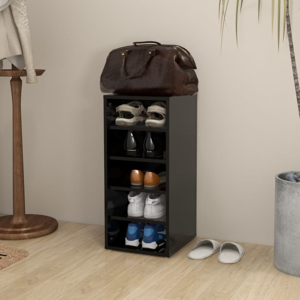 Mueble zapatero de madera contrachapada negro 31.5x35x70 cm M 3