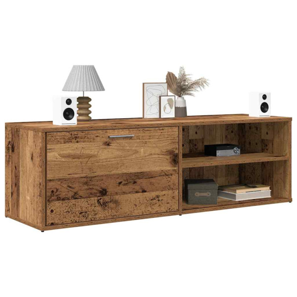 Mueble de TV madera contrachapada envejecida 120x34x37 cm D