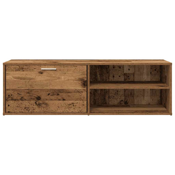 Mueble de TV madera contrachapada envejecida 120x34x37 cm M 4