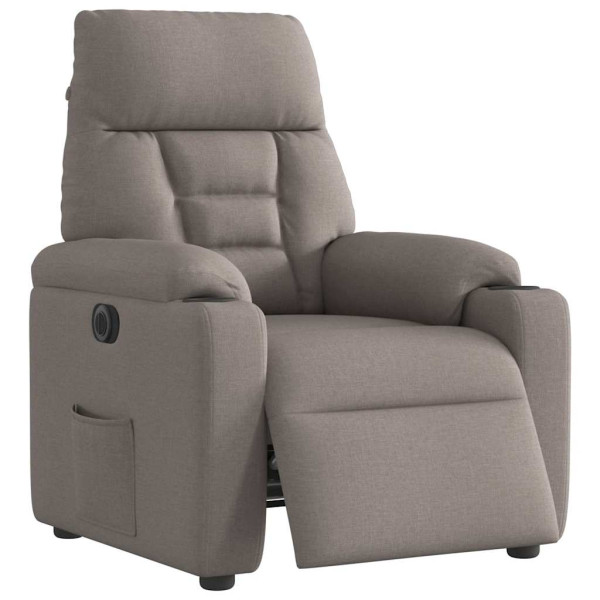 Sillón reclinable eléctrico tela gris taupé M 3