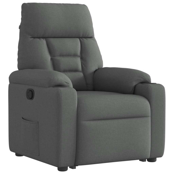 Sillón reclinable elevable de tela gris oscuro M 4
