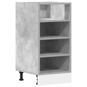Armario bajo madera de ingeniería gris hormigón 40x44.5x81.5 cm H