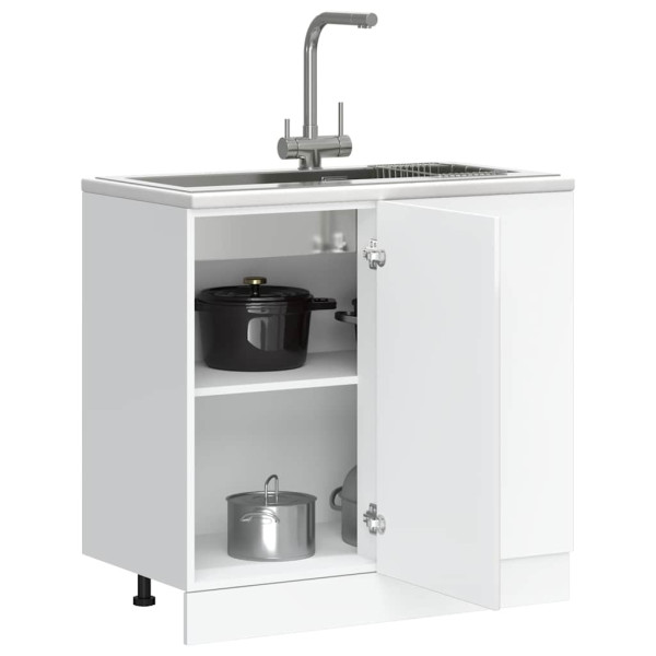 Mueble bajo de cocina Porto alto brillo blanco D