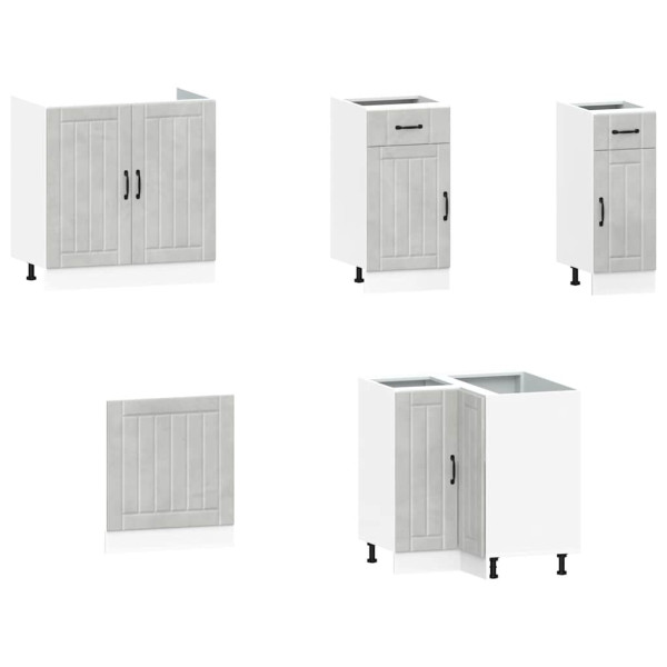 Mueble cocina Kalmar gris hormigón 11 pzas madera contrachapada M 4